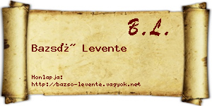 Bazsó Levente névjegykártya